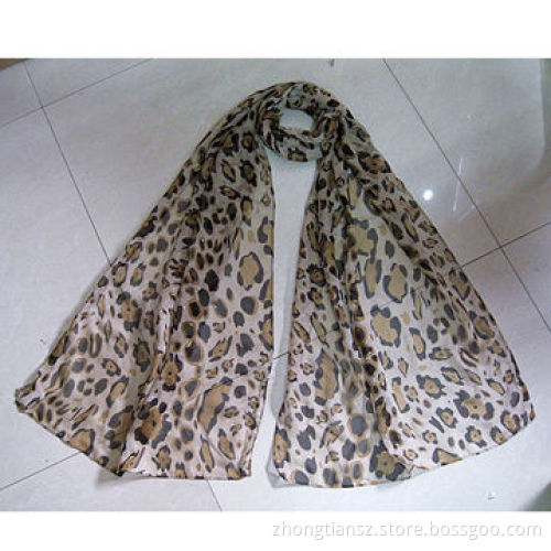 2014 Summer 100% Polyester Scarf, Leopard Print Design, Various Colors are Available